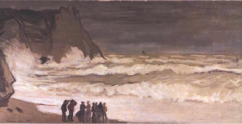 Claude Monet Stormy sea at Etretat Spain oil painting art